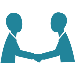 Icon of two people shaking hands